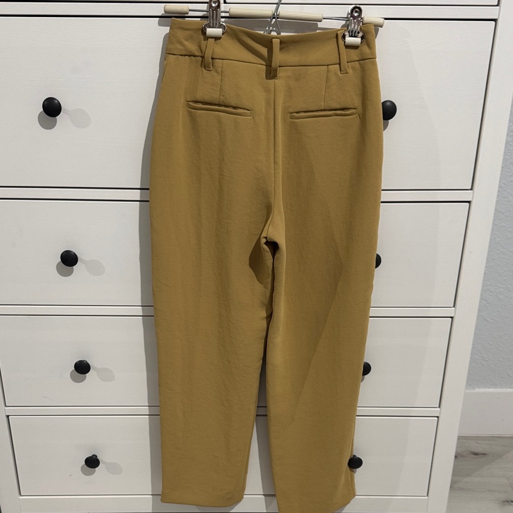 Aritzia Mustard Ankle Cropped Pants - Picture 3 of 8